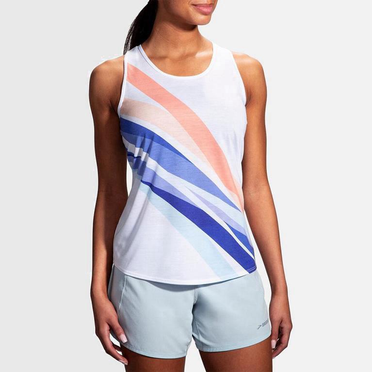 Brooks Distance Australia - Women's Running Tank Top - White (832749-MKS)